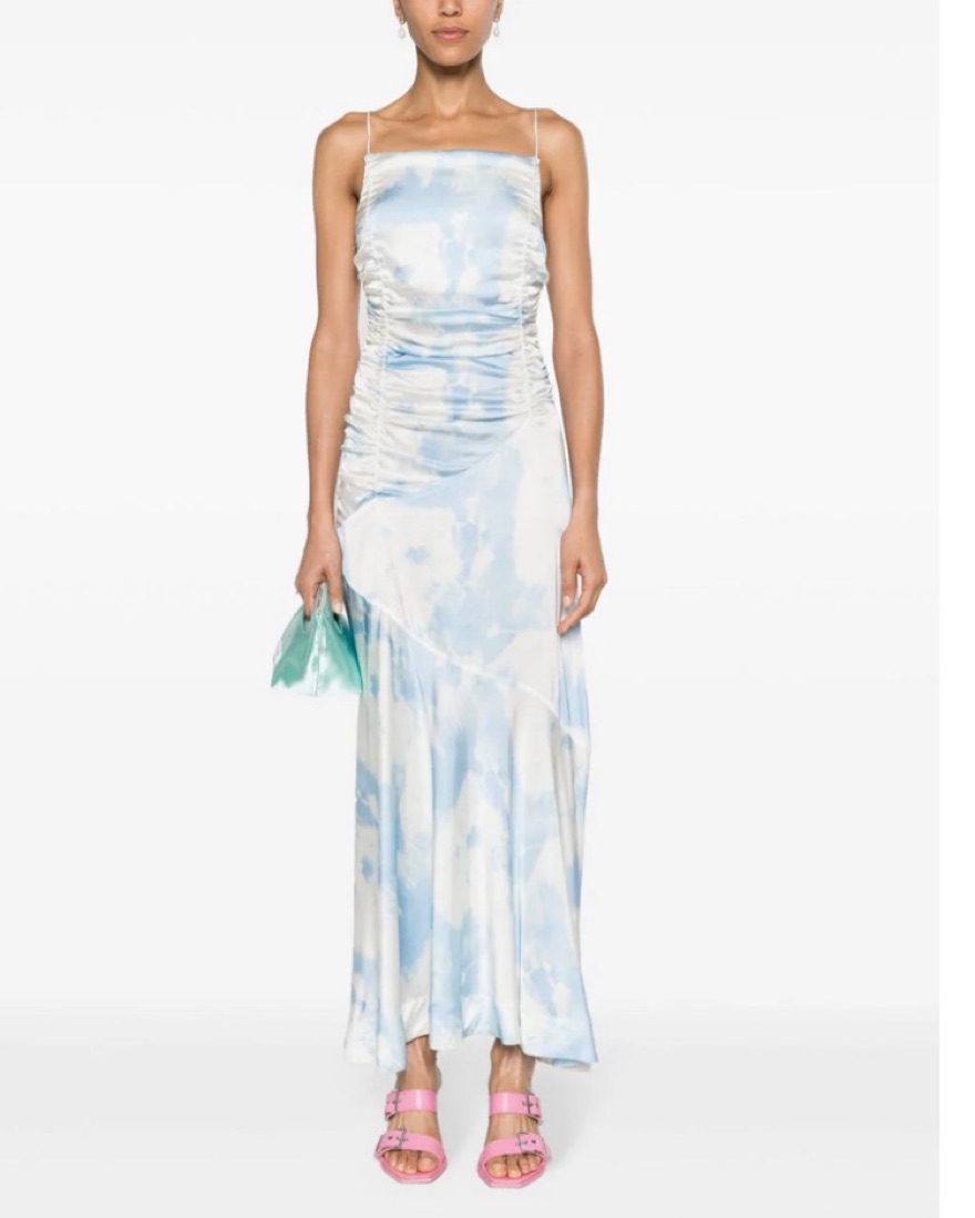 Ganni Cloud Print Satin Dress | Pickle