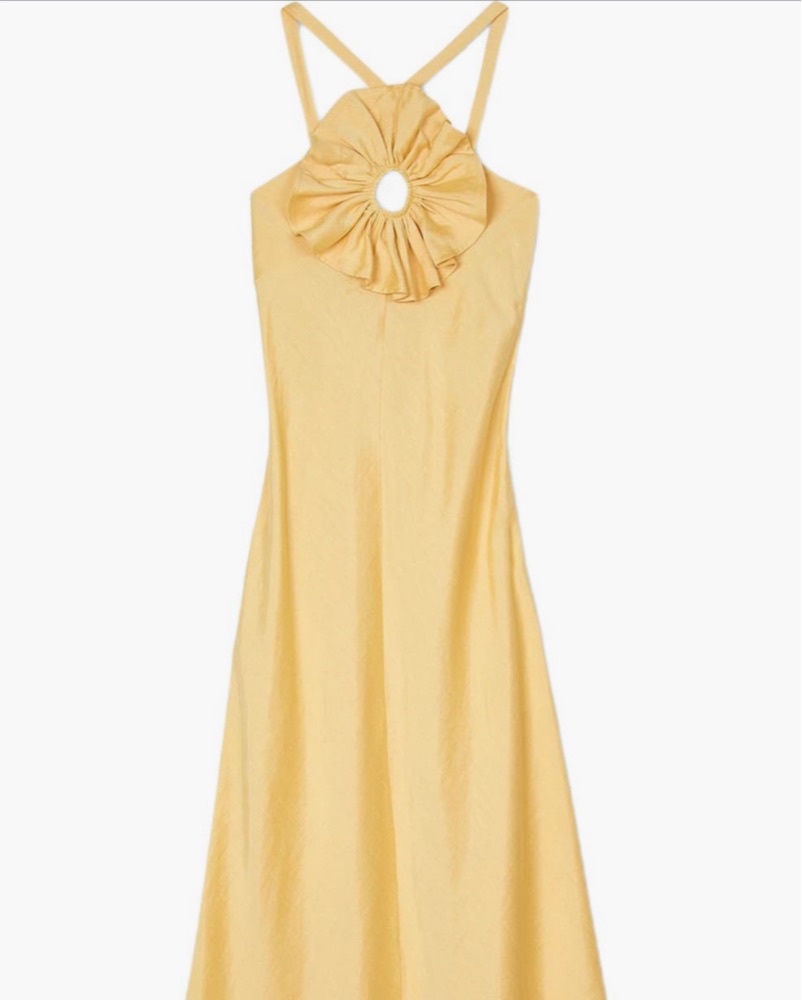 floral midi dress for women Cream Floral Print Casual Midi Dress: Liora Cream Floral Print / Large
