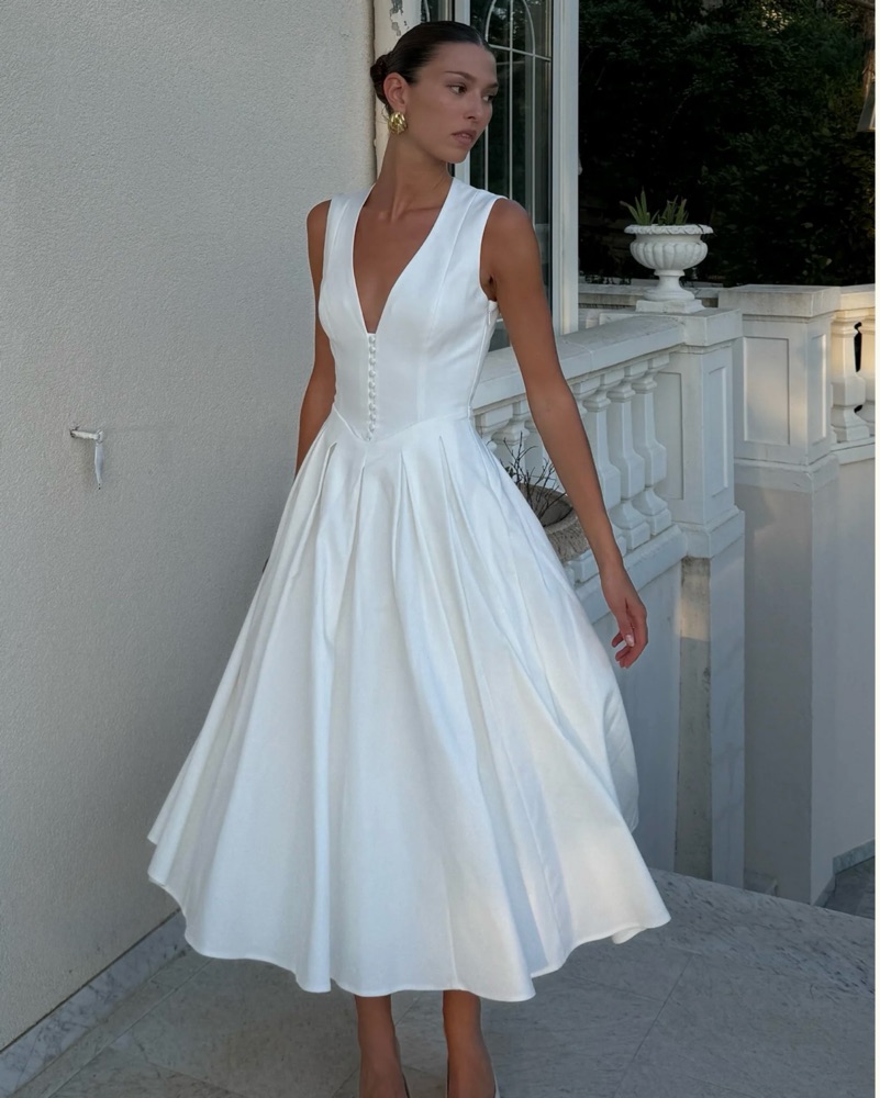 strapless corset midi dress Strapless Corset Midi Dress In White – Krzno