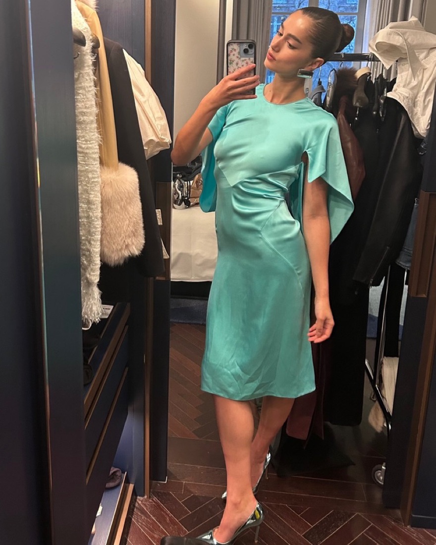 Fendi Light Blue Satin Dress by Fendi - Pickle