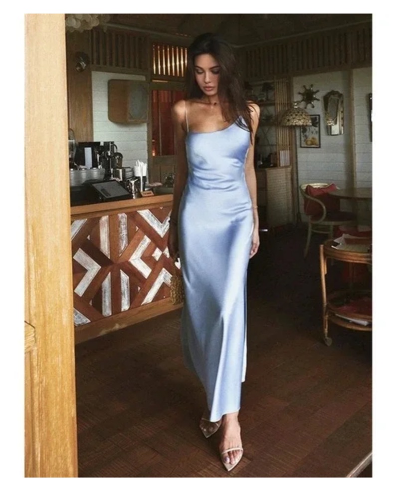 revolve silk dresses The color of the summer in slip dress form  @Yuliya Calister in The  Mode x REVOLVE Silk Rosalie Dress #revolve #yellow #yellowdress #dress  #dressinspo #slipdress #silk #outfit #outfitinspo #style