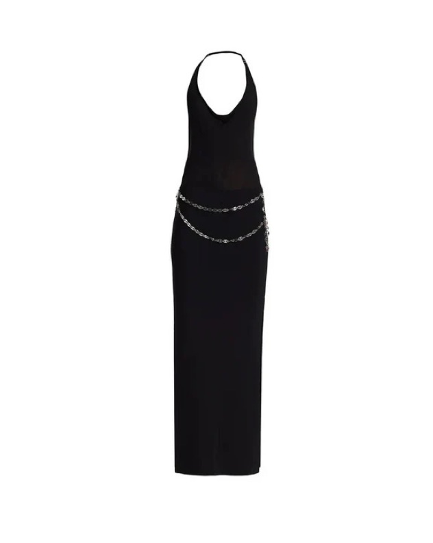 ★Aya★ Aya Muse Long Black Chain Dress | Pickle