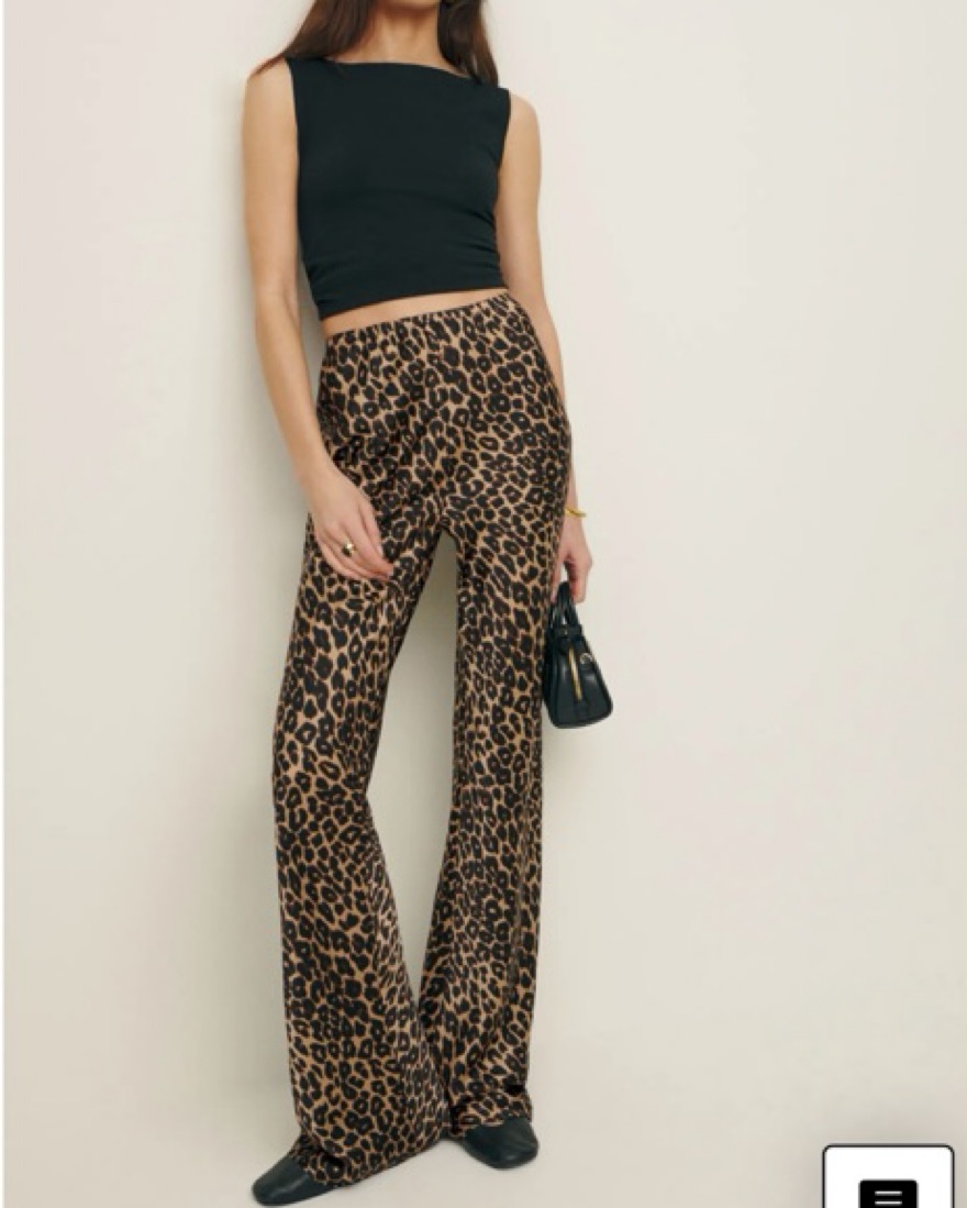 Reformation Gale Satin Leopard Pants | Pickle