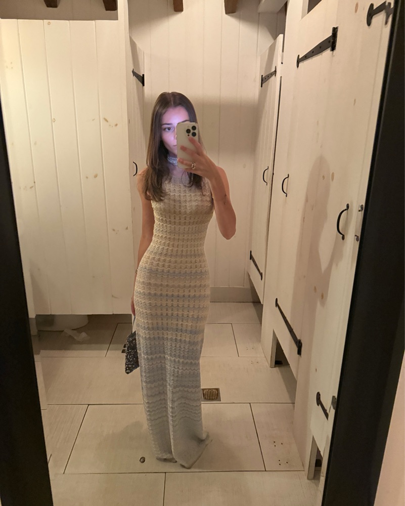 Sandro - Zade chevron-knit maxi dress | Pickle