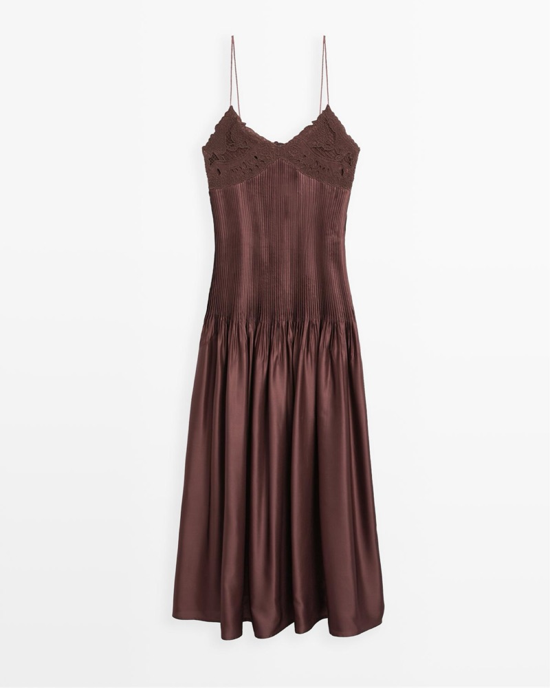 Massimo Dutti Flowing Satin Dress by Massimo Dutti - Pickle