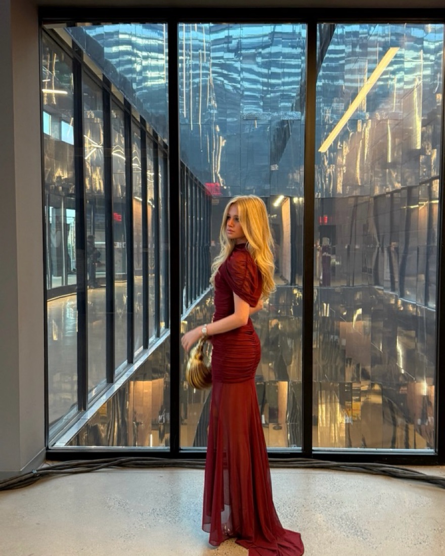knee length dresses for ladies Amanda Uprichard Lyle Dress in Mesh - Jewel main image 0