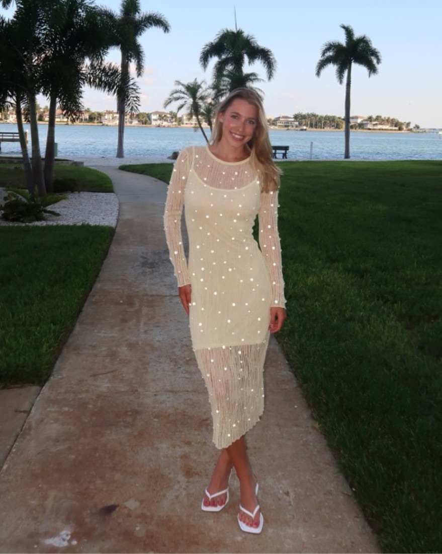 tiered layered dress Oceana Layered Ruffle Maxi Dress White L