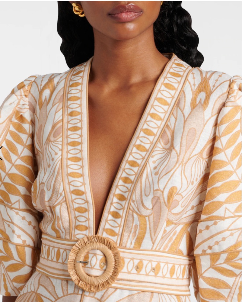 Farm Rio Belted Print Mini Dress by Farm Rio - Pickle