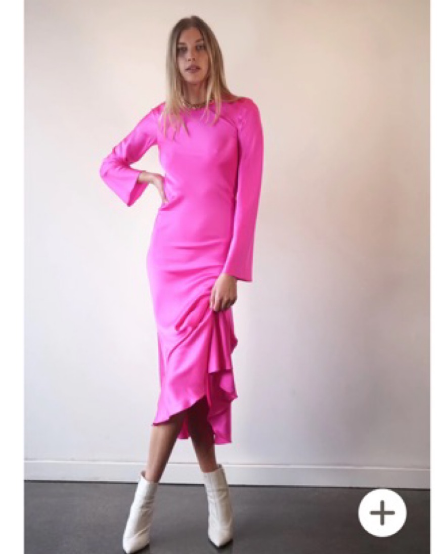 future collective pink dress Women's Halter Tie Neck Open Knit Crochet Midi Sweater Dress