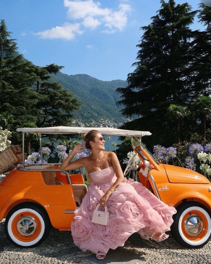 dramatically flowered tulle dress in misty pink Dramatic flowered organza midi dress in Misty rose, Glow-Up XXS / 0 / Misty Rose