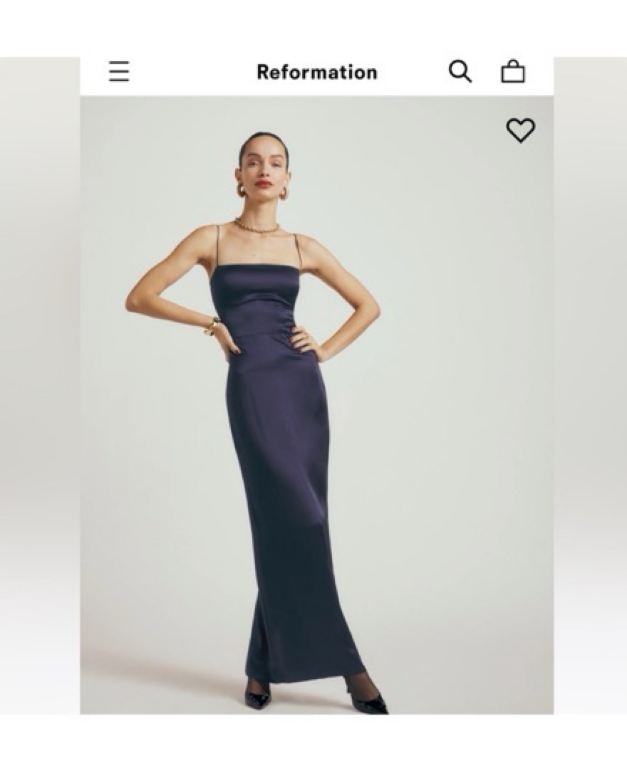 reformation navy frankie silk dress Reformation Frankie Silk Maxi Dress - Blue