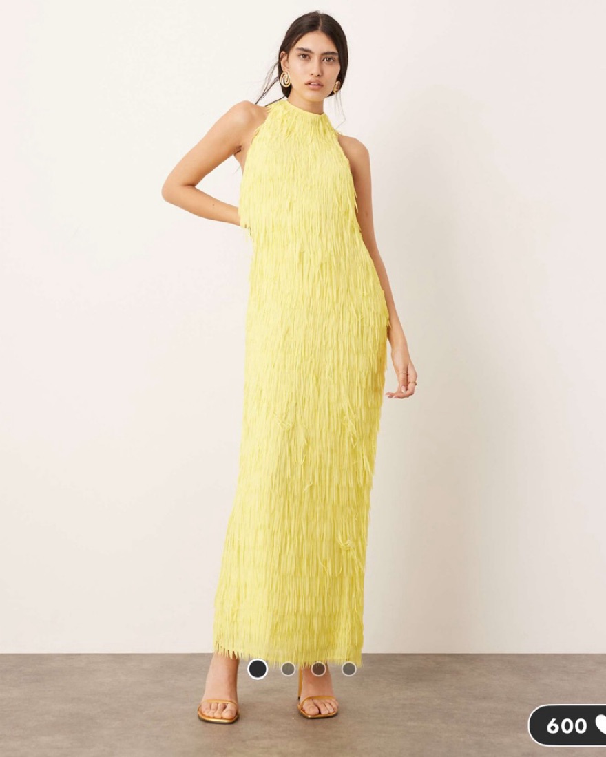 Glamorous Yellow Fringe Dress by ASOS Edition - Pickle
