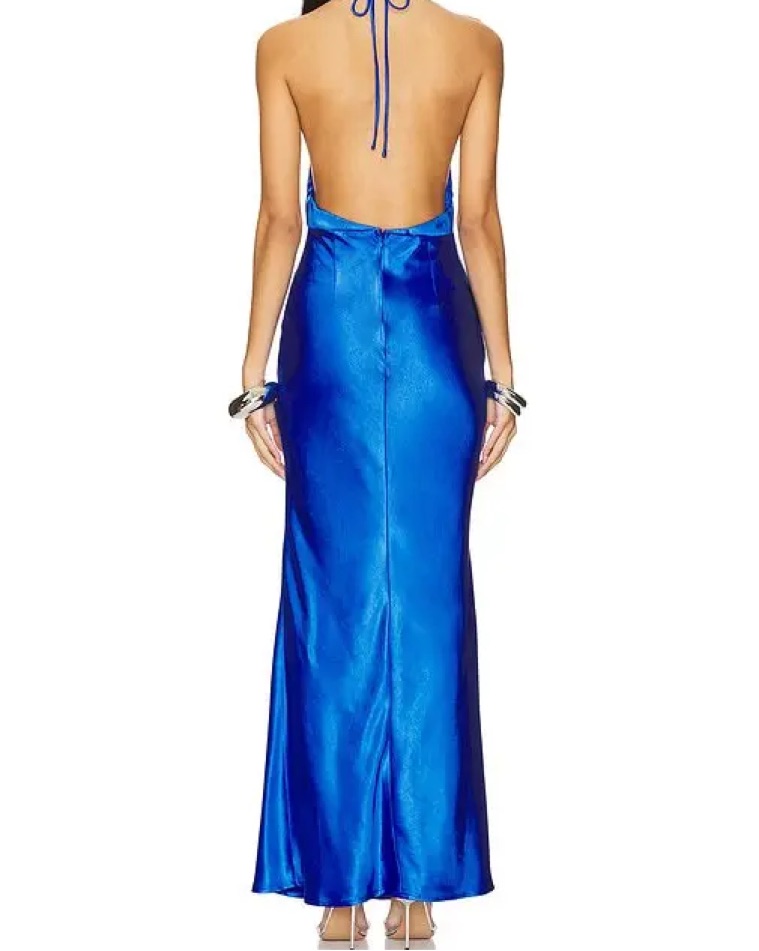 revolve blue satin dress SNDYS X Revolve Angel Strapless Midi Dress in Light Blue