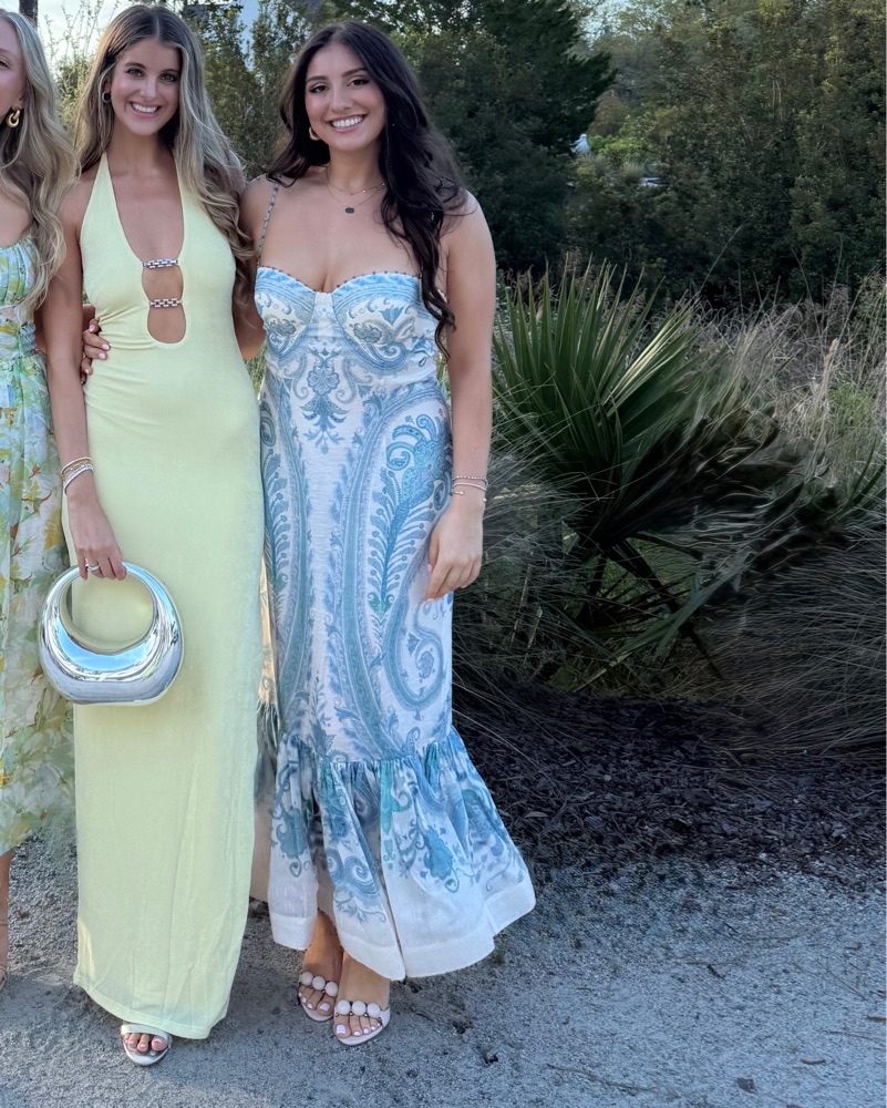 zimmermann blue paisley dress Zimmermann Luna Blue Paisley Button Long Sleeve Midi Dress