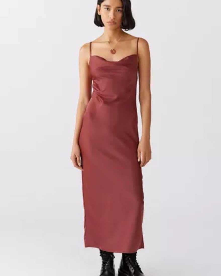 Urban Outfitters Red Satin Maxi Dress by Urban Outfitters - Pickle
