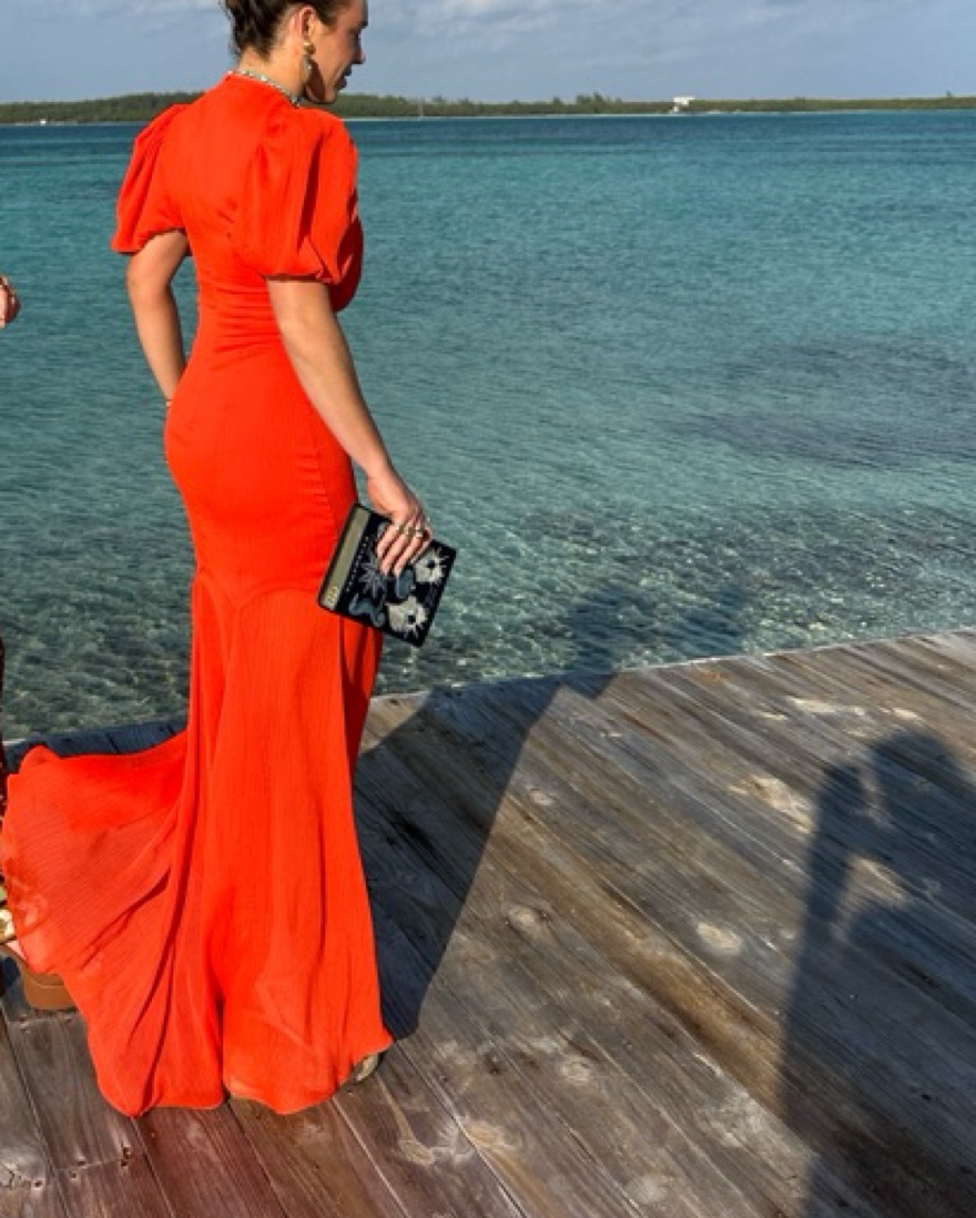 knee length dresses for ladies Rent De La Vali Yellow Agua Maxi Dress