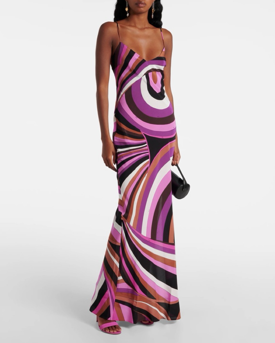 pucci silk maxi dress Marmo crystal-embellished printed satin-jersey halterneck maxi dress - pink