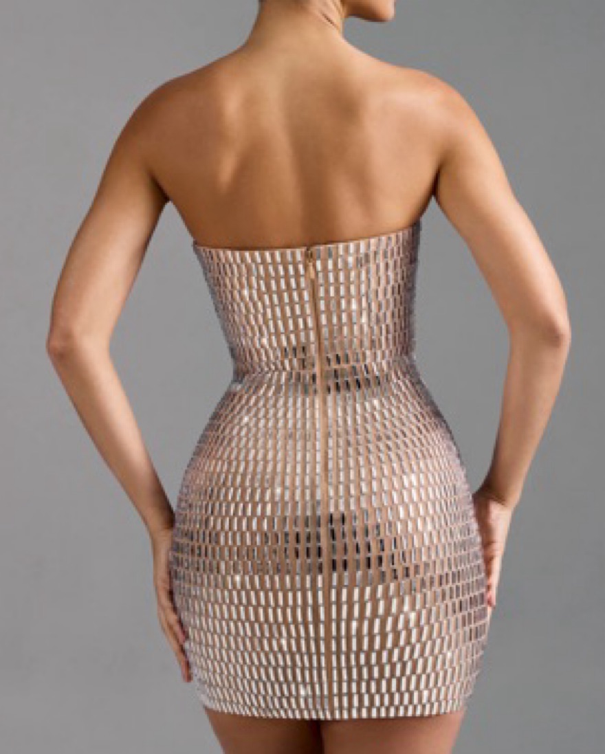Oh Polly AURORA Embellished Mini Dress by Oh Polly - Pickle