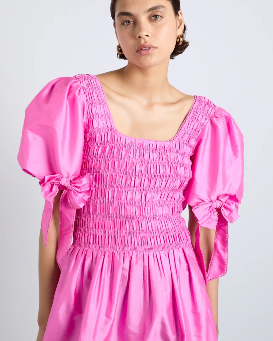 damson madder pink bow dress Damson Madder