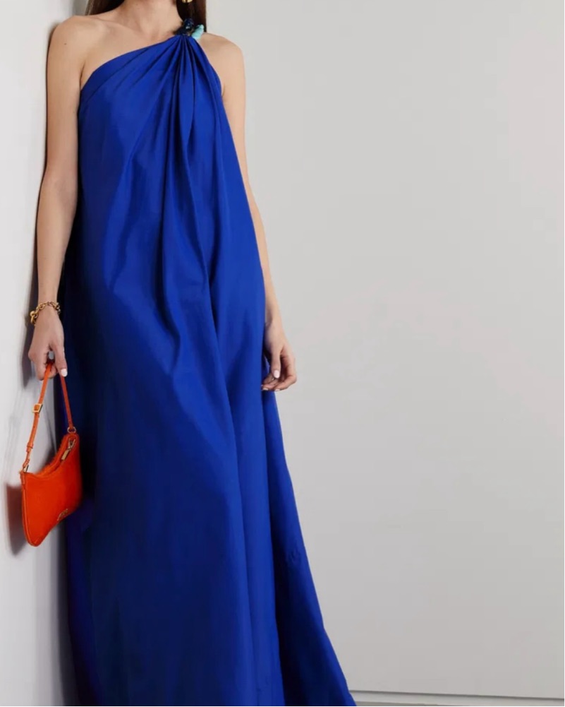 staud one shoulder dress STAUD Craftsman One-Shoulder Midi Sweater Dress