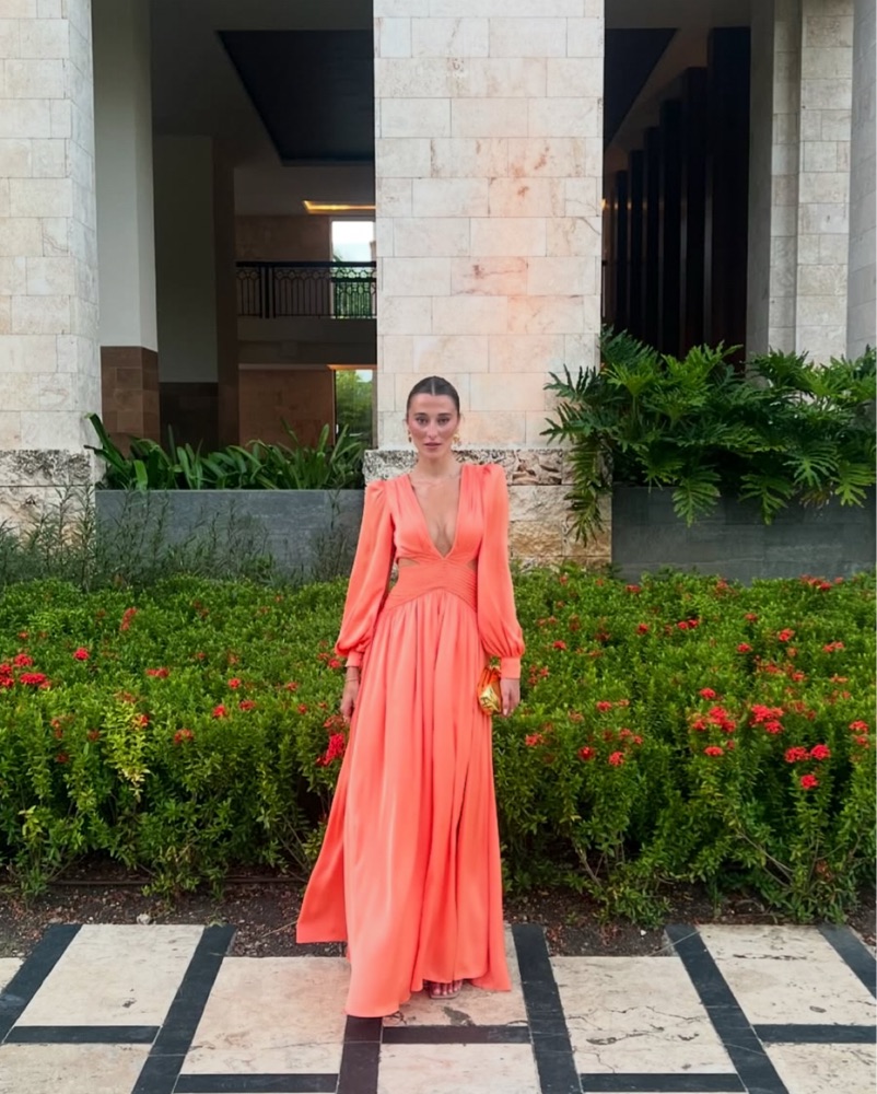 PatBo SATIN SUNSET LONG SLEEVE GOWN | Pickle