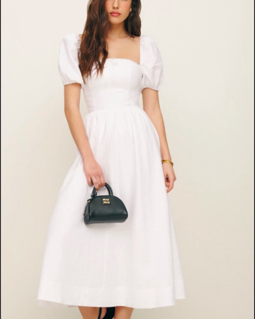 White Reformation Marella Linen Dress by Reformation - Pickle