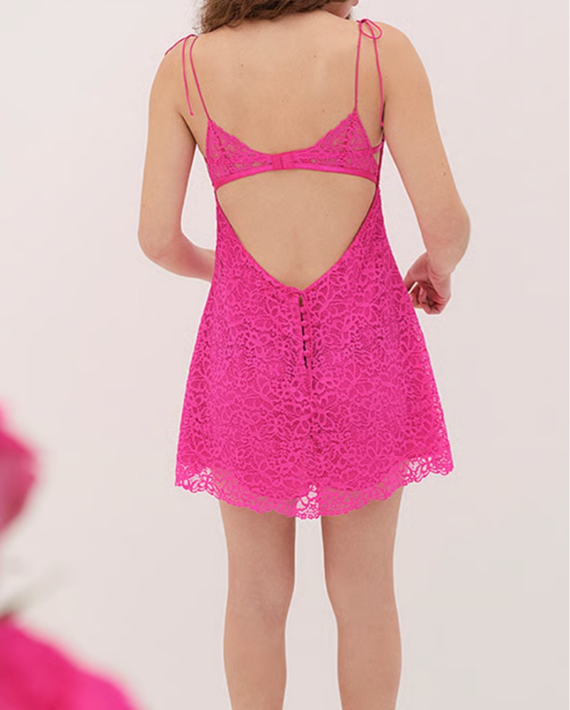 hoco dresses tight Luuvis Woman Gorgeous Hot Pink Lace Up Tight Glittler Homecoming Dress main image 1