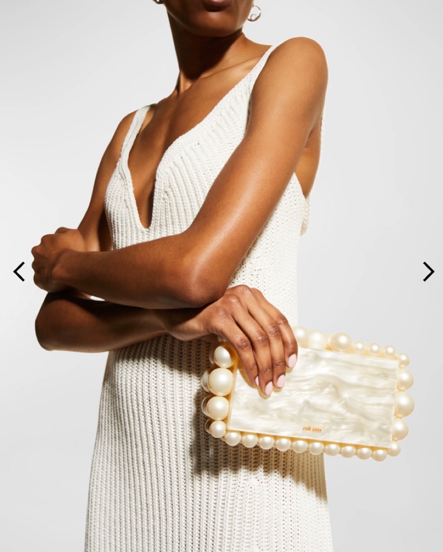 Cult Gaia Eos Pearly Acrylic Clutch Bag by Cult Gaia - Pickle