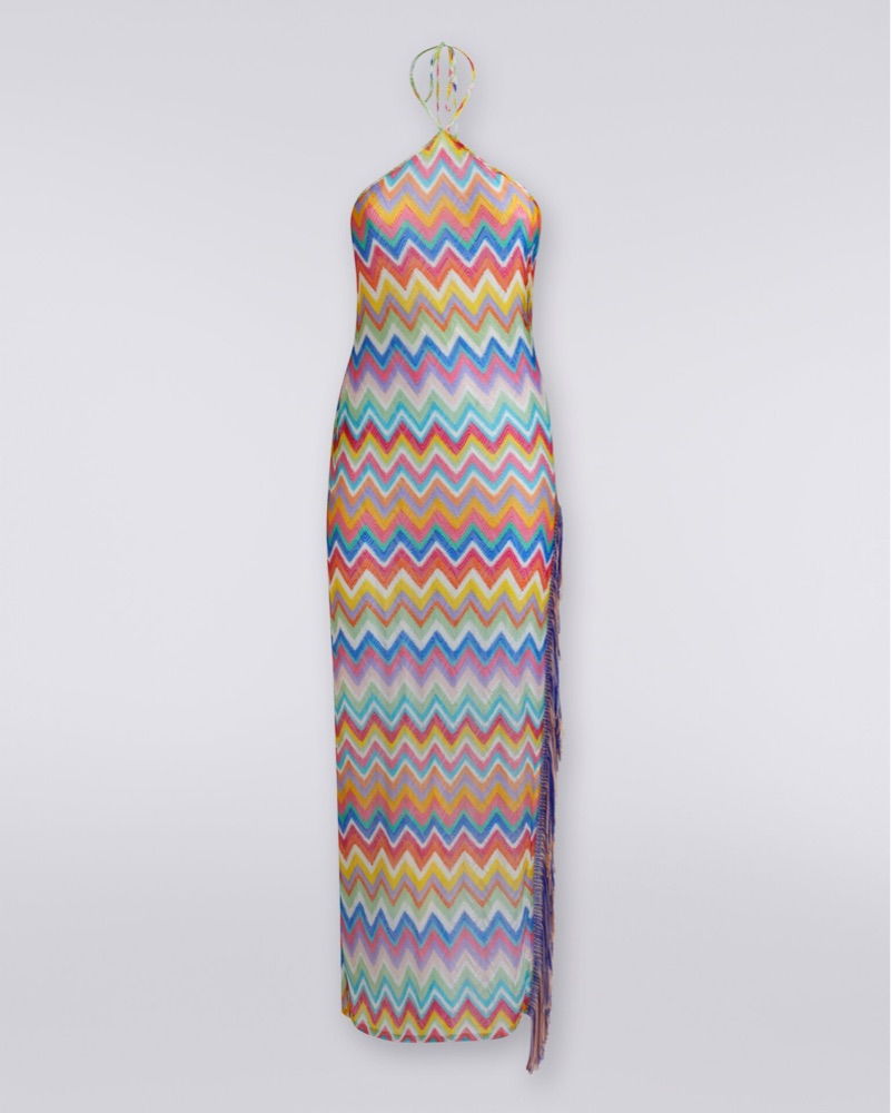 missoni fringe halter dress Missoni Halterneck Fringed Maxi Dress - White