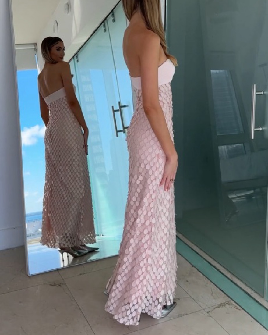 manning cartell pink sequin dress Manning Cartell Liquid Asset Slip Dress available in Pink & Black