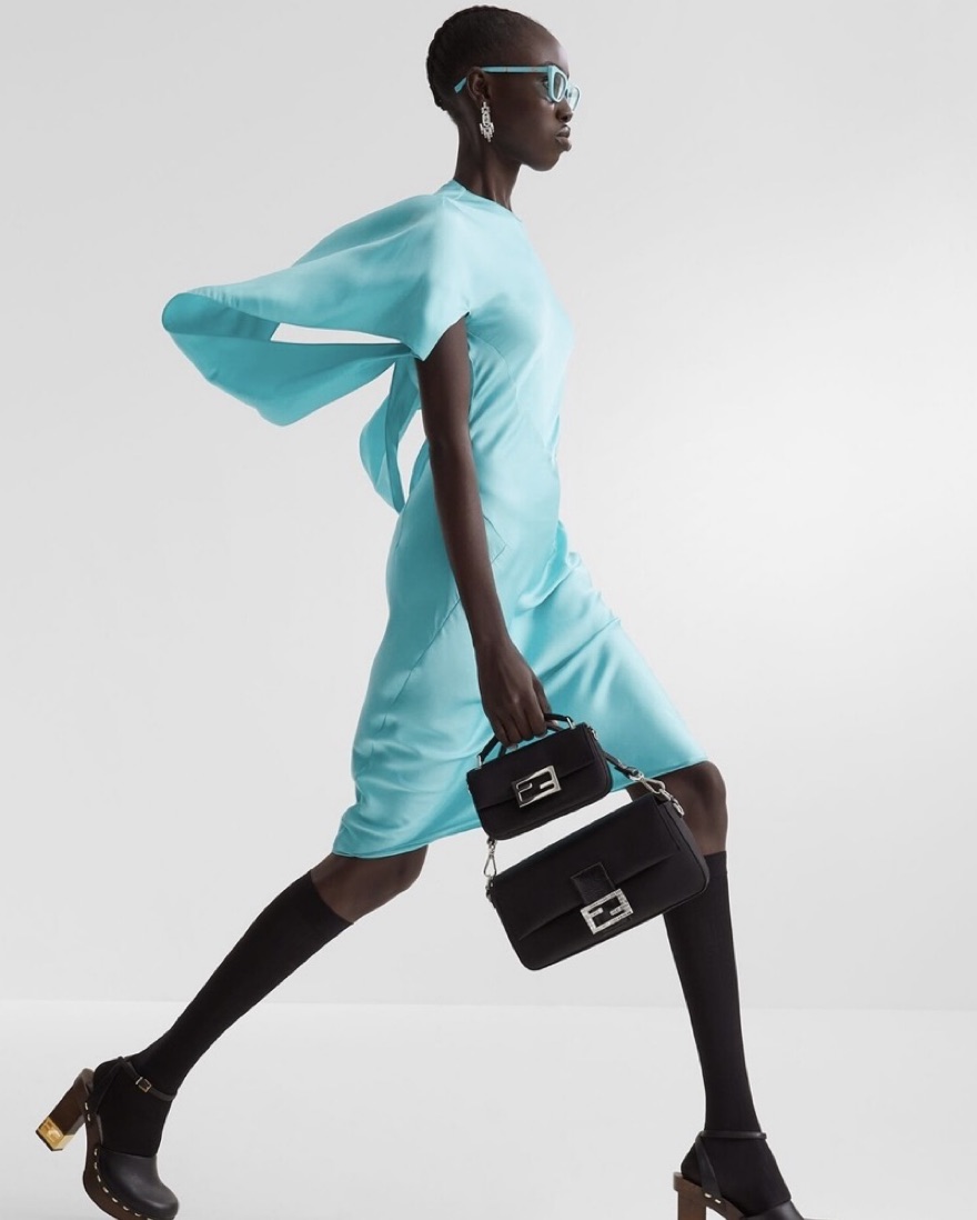 Fendi Light Blue Satin Dress by Fendi - Pickle