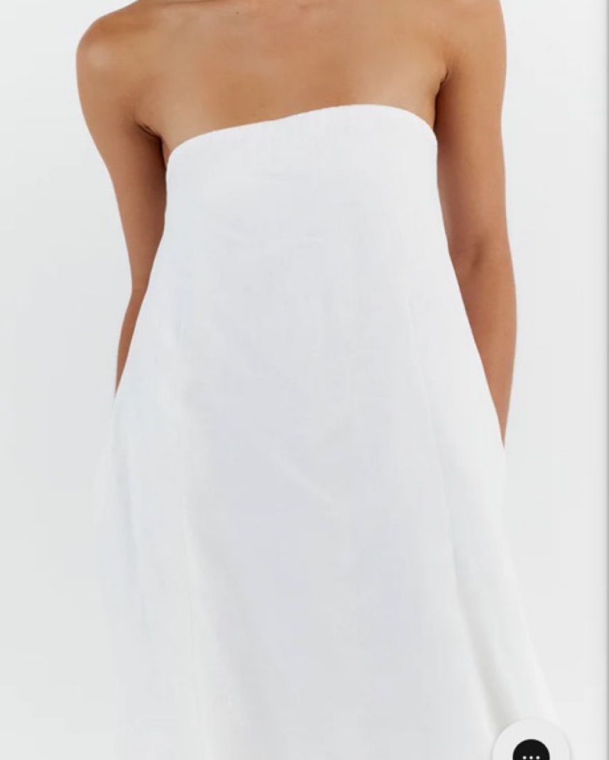 karney white linen strapless dress Dissh Karney White Linen Strapless Dress by Dissh