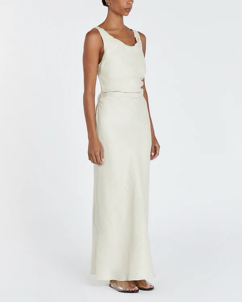 carla putty linen cowl maxi dress DISSH Carla Putty Linen Cowl Maxi Dress Size 6 Worn