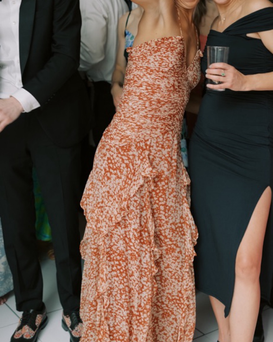 shona joy valeria ruched frill maxi dress Shona Joy Valeria Ruched Frill Maxi dress in Sangria & Latte