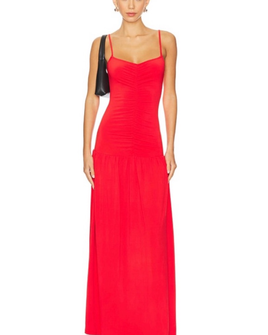open lace back dress Red Cutout Maxi Dress