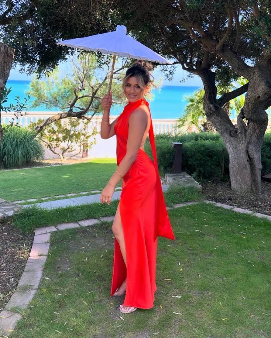 Orange Red Sau Lee Gown Size 2 by Sau Lee - Pickle
