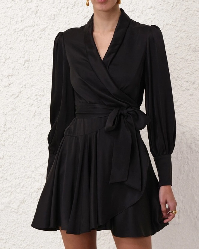 zimmermann black silk wrap dress by Zimmermann - Pickle