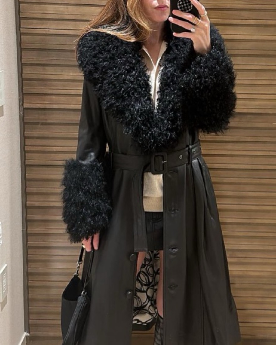 Saks Potts Leather Fur Coat by Saks Potts - Pickle