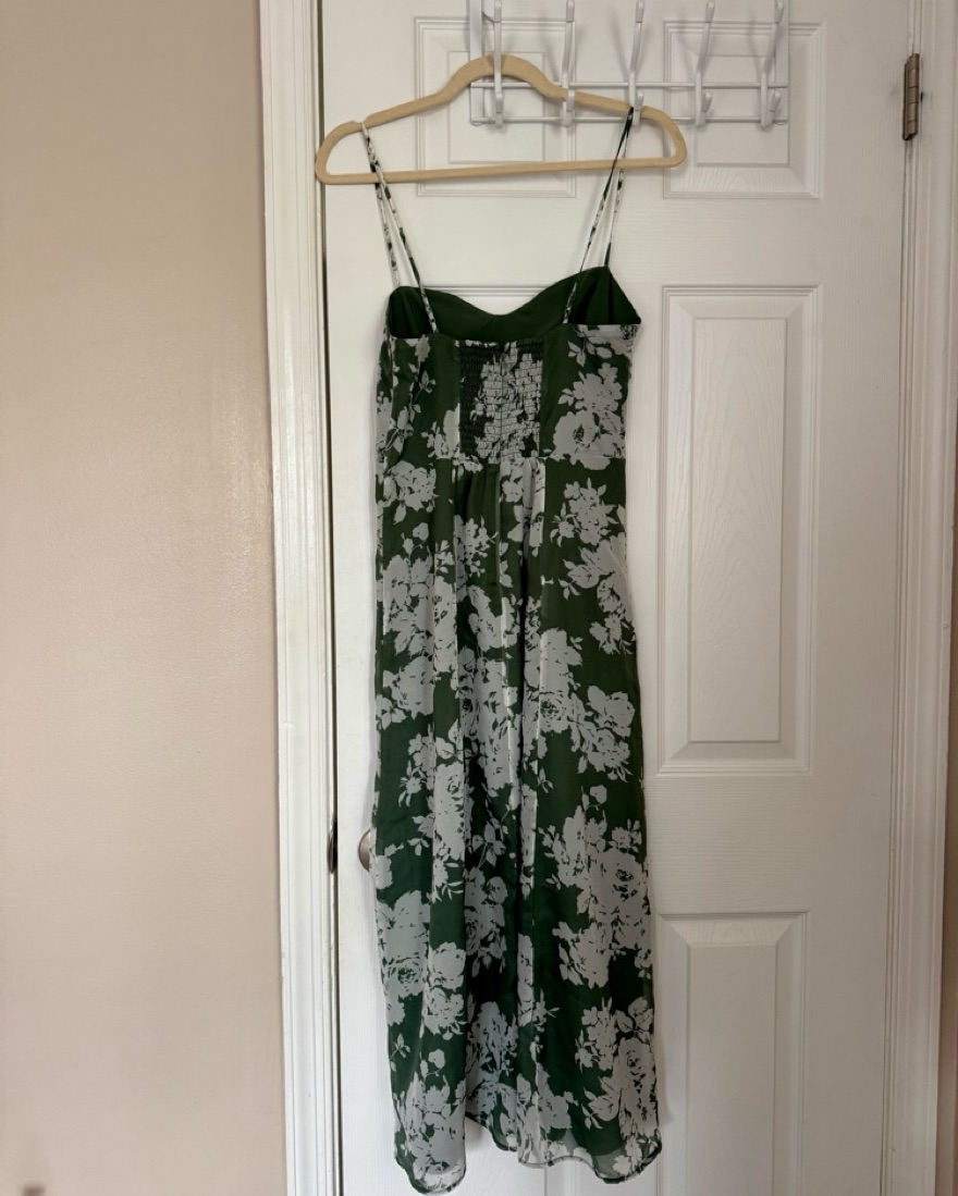 Green Floral Midi Dress Abercrombie by Abercrombie and Fitch - Pickle