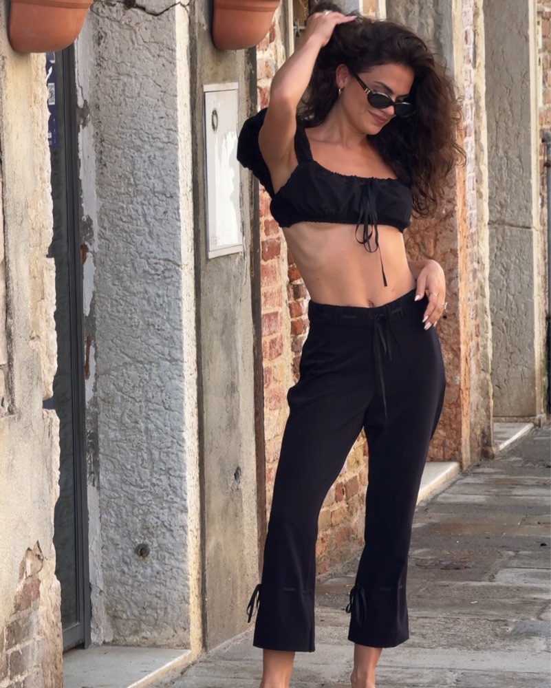 Cindy Black Crop Set by For Love & Lemons - Pickle