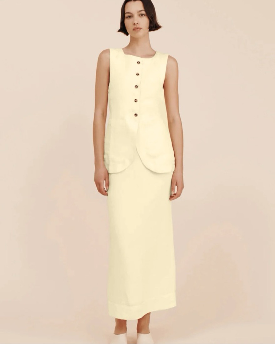 【お気に入り】 Butter Yellow Posse Emma Vest Skirt Set | Pickle ワンピース