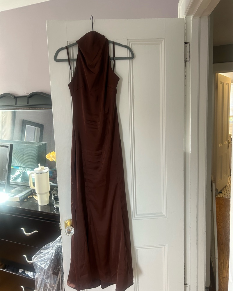 Chocolate Brown Wedding Guest Dress by Aqua - Pickle