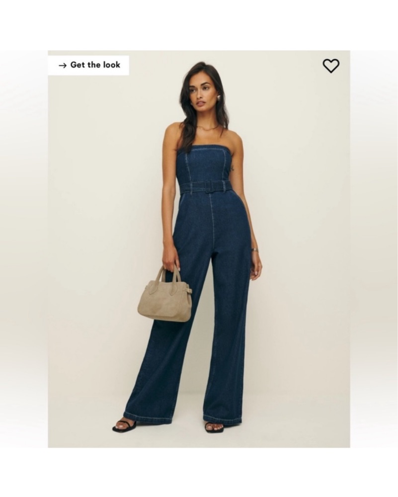 【Anyone more】[A/M] Coty Vintage Denim One Piece 1970s Nest-Ce Pas? Denim Sweetheart Jumpsuit | Mercy Vintage