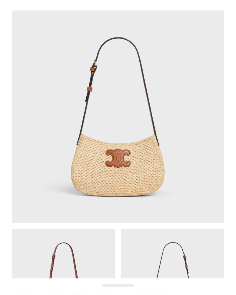 CELINE＊MEDIUM TILLY BAG IN RAFFIA AND CALFSKI かごバッグ Women's Medium Tilly bag in raffia and calfskin | CELINE | 24S