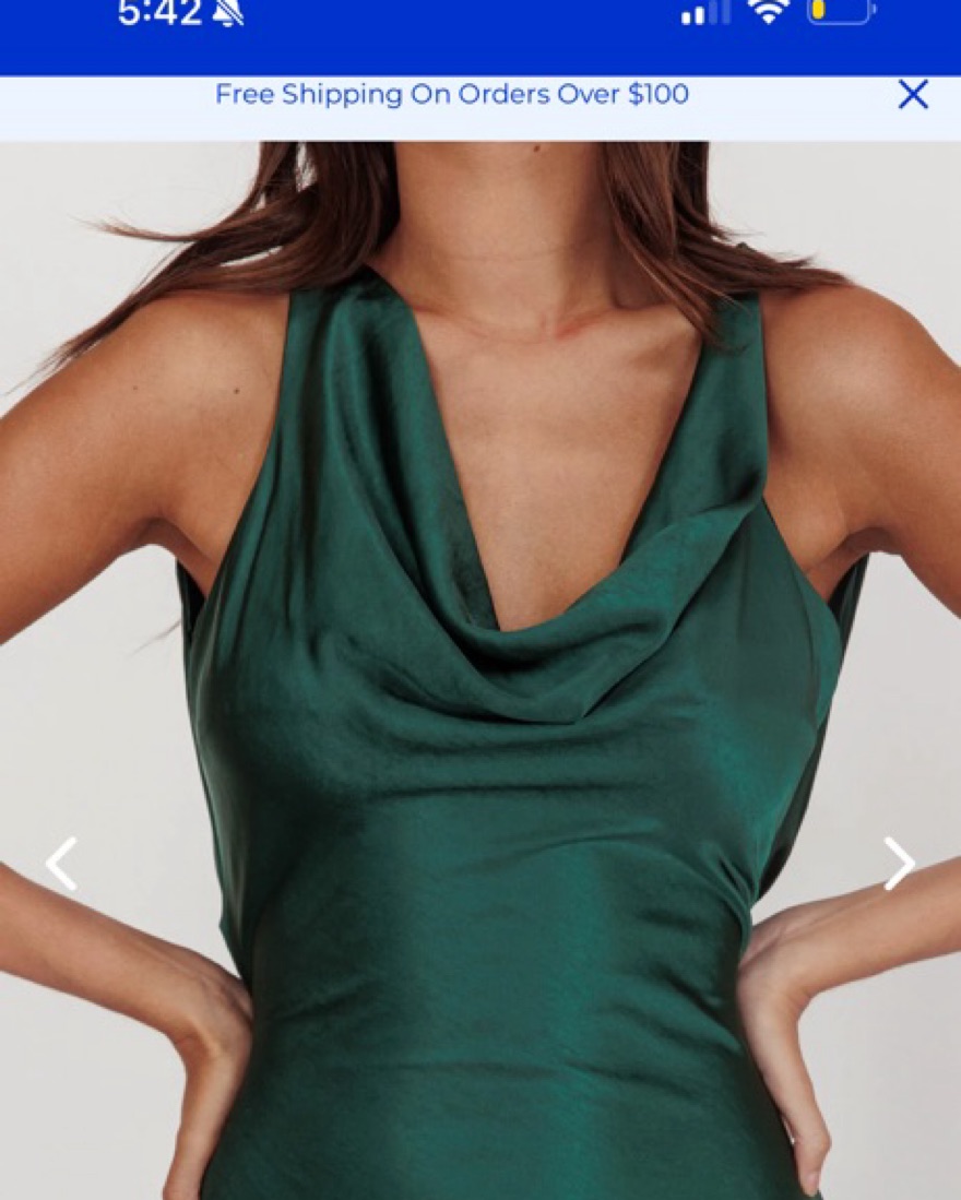 selfie leslie green silk dress Women's Dresses Ferris Cowl Neck Drawstring Dress Jade M by Selfie Leslie Clearance