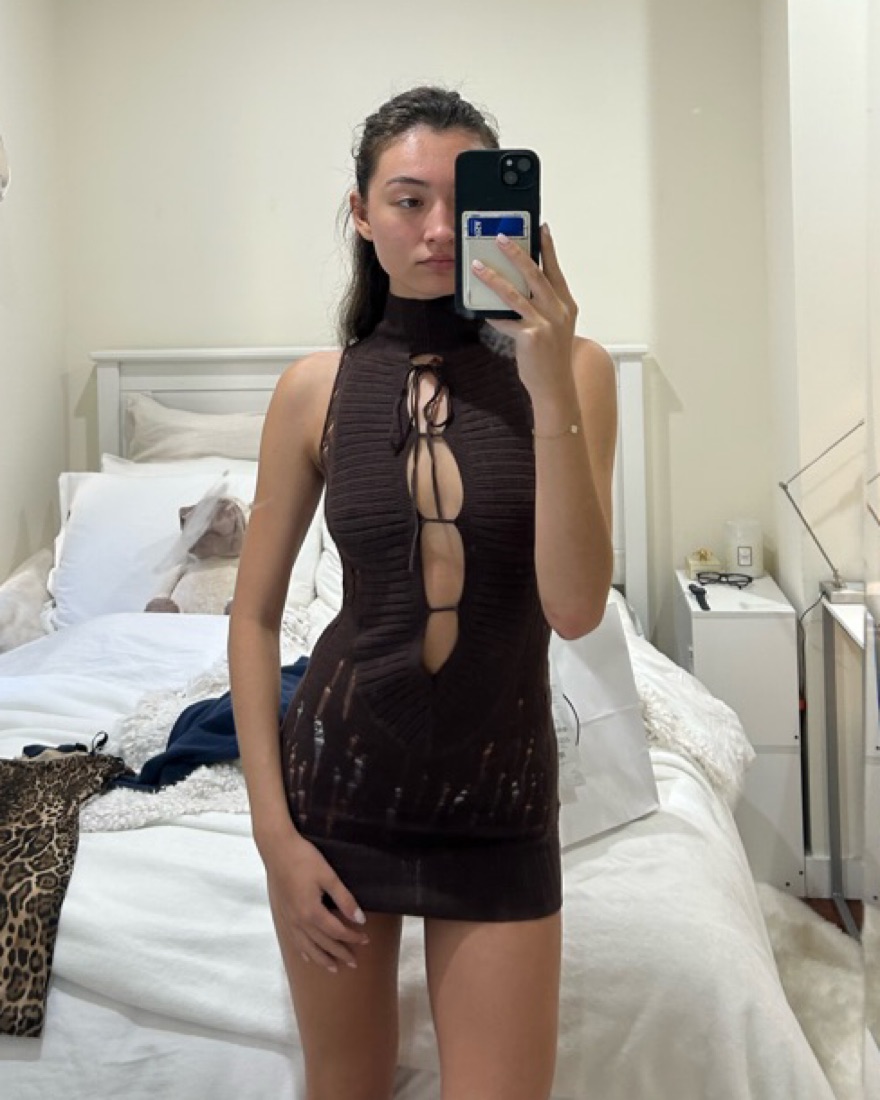 danielle guizio brown dress Guizio Marais Dress Luna Leopard / XL main image 1