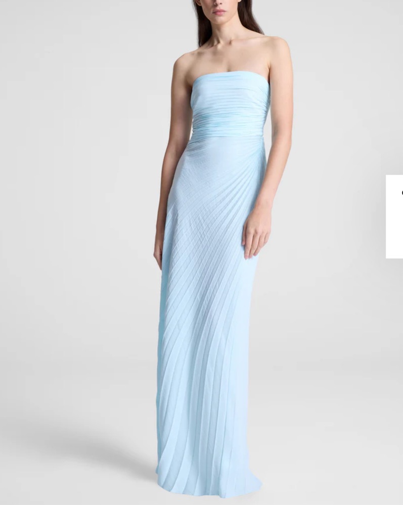 ALC Bianca Strapless Pleated Maxi Dress by ALC - Pickle
