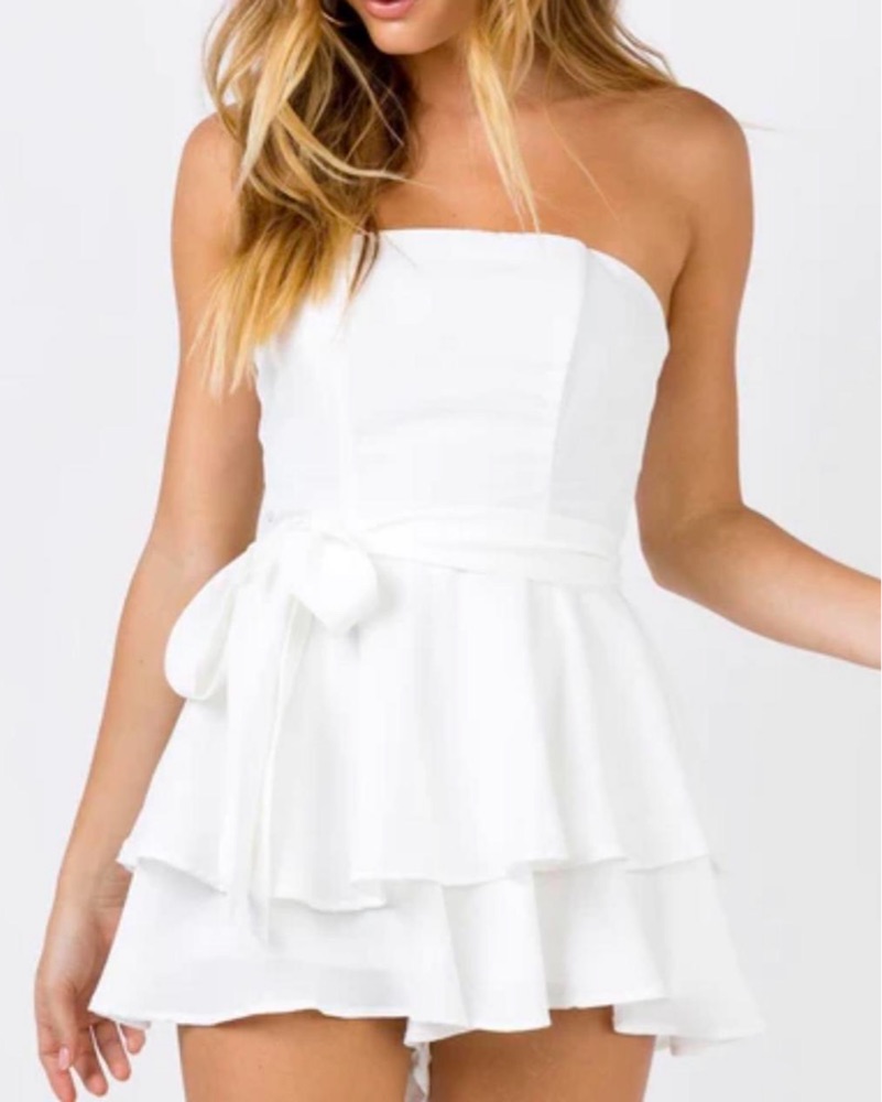 Princess Polly White Strapless Romper by Princess Polly - Pickle
