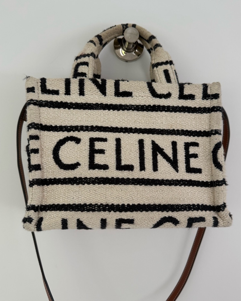 【関税負担】 CELINE SMALL CABAS BAG WITH CELINE PRINT 関税負担】 CELINE SMALL CABAS BAG WITH CELINE PRINT (CELINE