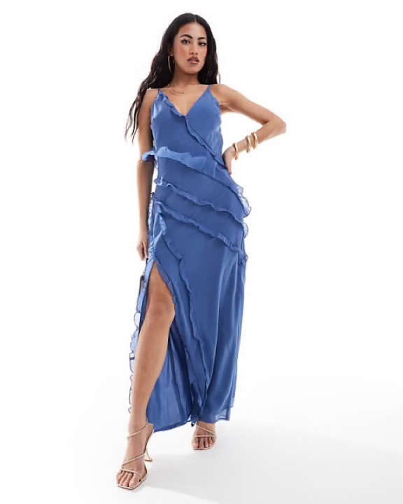 abercrombie drama ruffle maxi dress Abercrombie & Fitch The A&F Giselle Strapless Tiered Maxi Dress